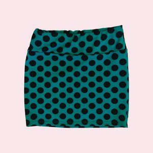 Forever 21 Mini Skirt with Black Polka Dots (Size M)